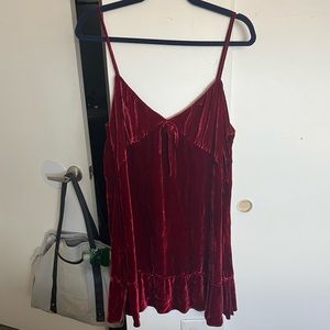 Reformation Red Velvet Polly Dress